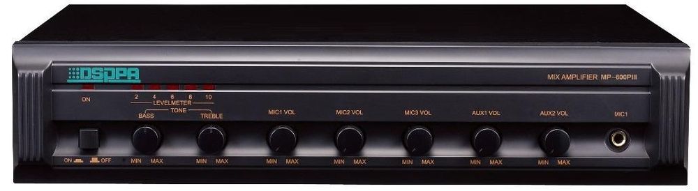 Amplificator mixer PA 250W cu 3 canale microfon x 2 AUX MP600PIII