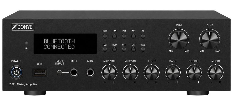 Amplificator PA 2 zone Bluetooth K-04217020, 2 x 50W RMS, 200W max, USB/FM/AUX