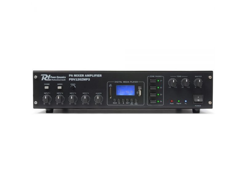 Amplificator public adress 4 zone 120W USB/SD/MP3/FM