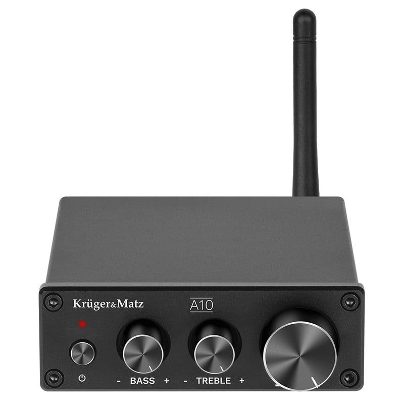 Amplificator stereo Kruger Matz KM0568, 2x50W, Bluetooth 5.1 aptX HD, 4 ohmi, reglaj bass inalte