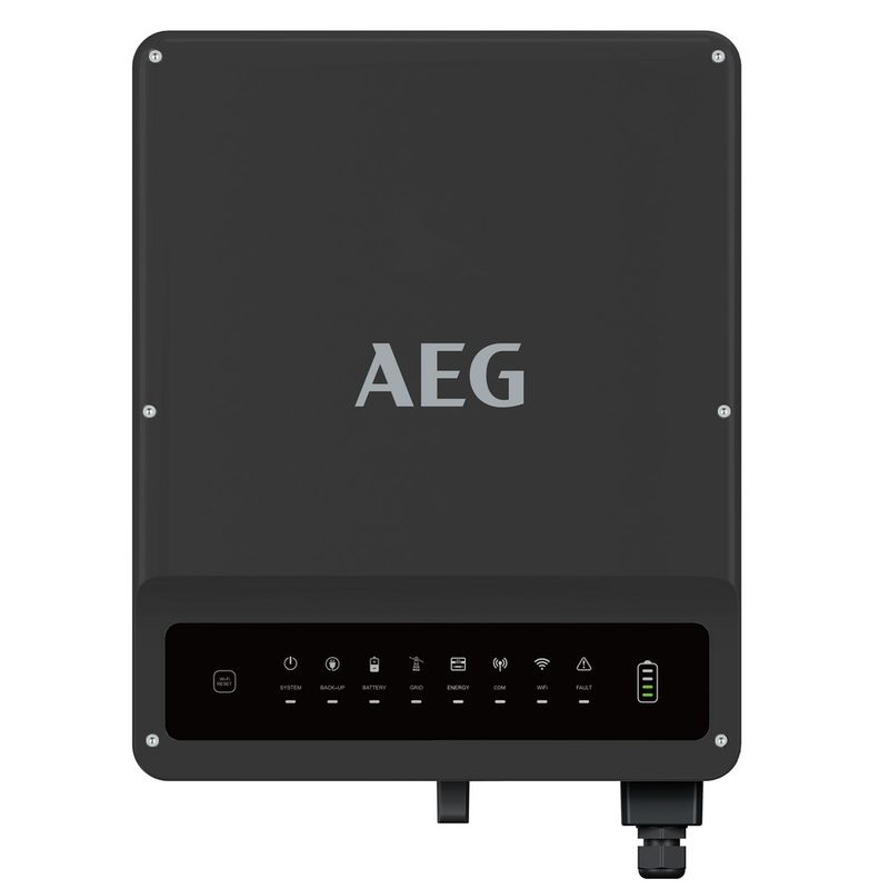 Invertor Hibrid AEG, 8 KW, 2xMPPT, 3 Faze, Compatibil cu bateria AEG, 5 ani garantie, Wifi Inclus, AS-ICH02-8000-2/HV