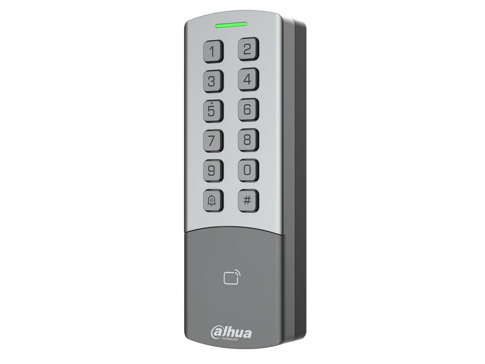 Control acces standalone Dahua ASI1201M-MEP, card si parola, 13.56 MHz, 125 kHz, RS-485 Wiegand, 10.000 utilizatori, 100.000 inregistrari, PoE, IP65, IK08