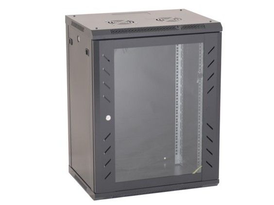 Rack 18U, 19", 600x450, metalic, negru, montaj pe perete, usa din sticla securizata, capacitate 80kg, IP20, Asytech ASY-18U-6045W