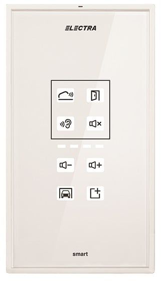 Post de interior Electra Touch Line ATM.0S083.ELWTL, ecran de sticla securizata chimic, tastatura touch iluminata, carcasa ABS, alb