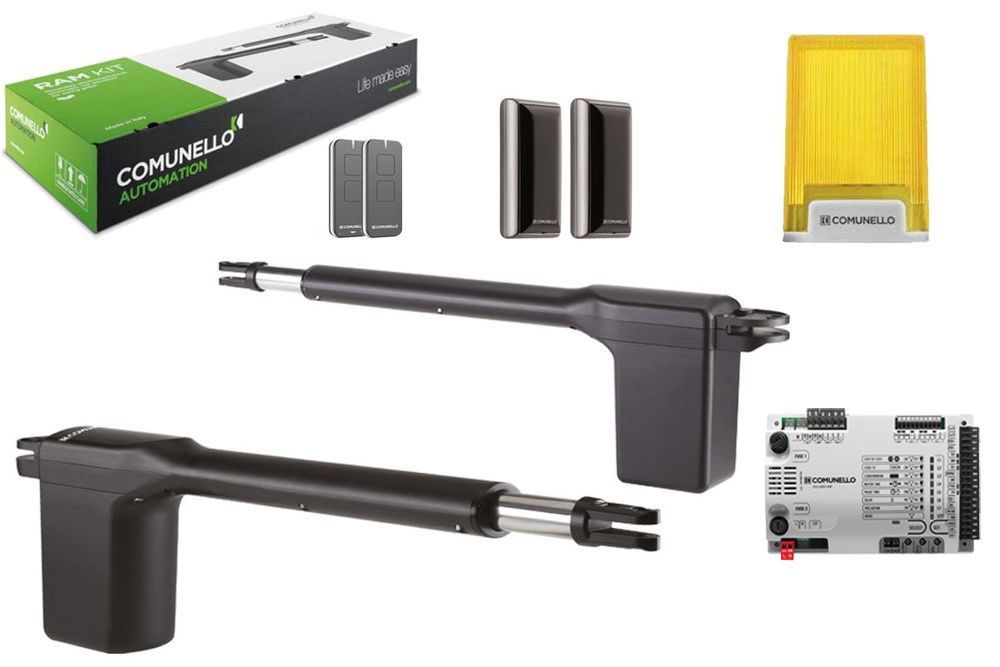 Automatizare porti batante, pana la 2x2.25m, 2x220kg, placa HP, IP44, 24V, Comunello RAM 220 GKRM220HLB900