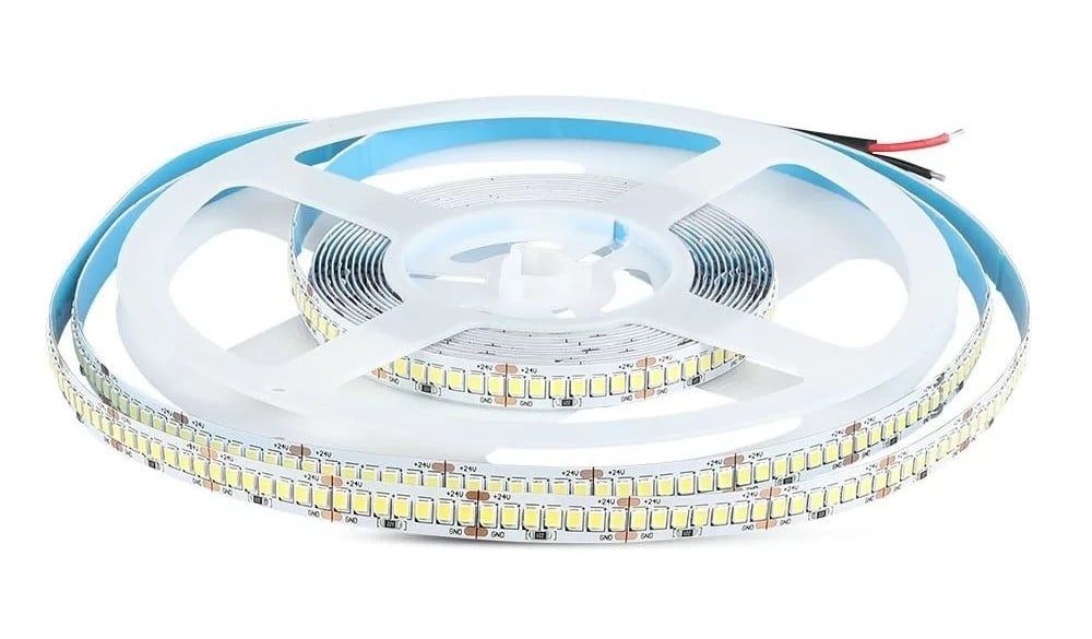 Banda LED SMD 2835 V-Tac SKU-212599, 3000K, 2430lm, 24V, 5m, IP20