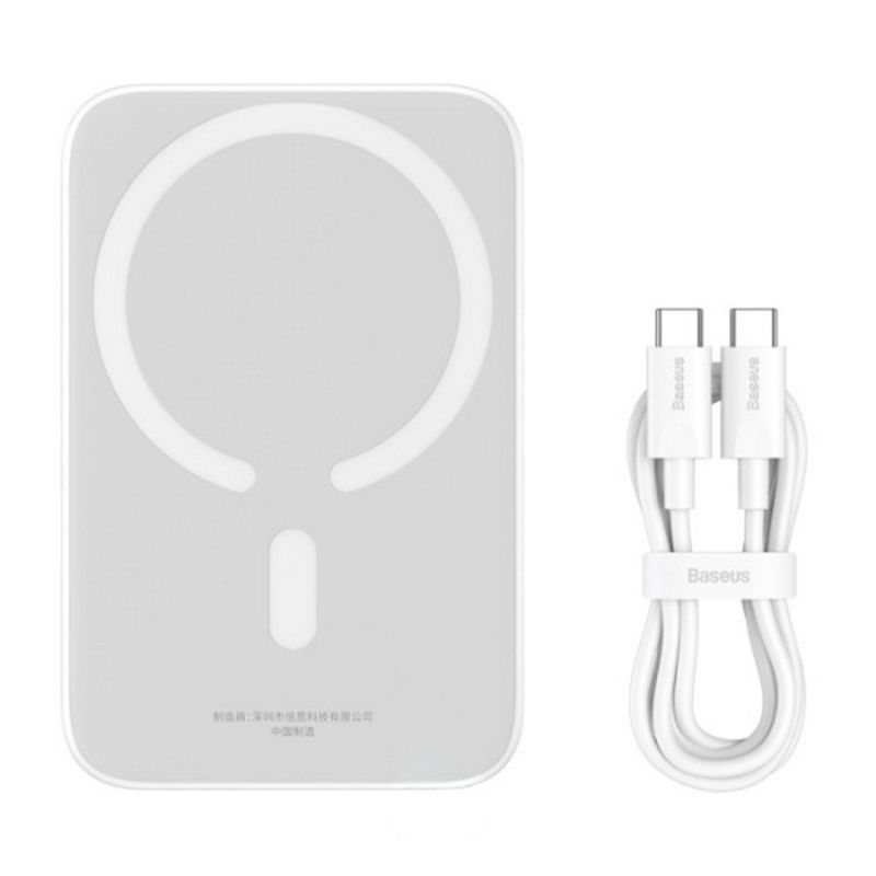 Baterie portabila wireless Baseus P10059002223-00, 15W, 6000mAh, 20W Type-C, material PC+ABS