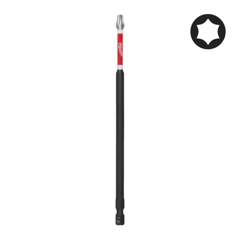 Bit TX pentru surubelnita Milwaukee SHOCKWAVE IMPACT DUTY, Torx, geometrie SHOCK ZONE, varf forjat, rezistent la impact, 4932500392