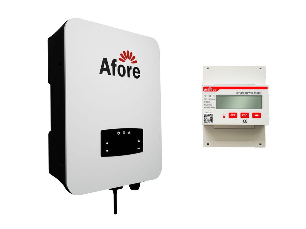 Kit invertor On-Grid trifazat 8kW si contor de energie 50kWA, Afore BNT008KTL+SMART