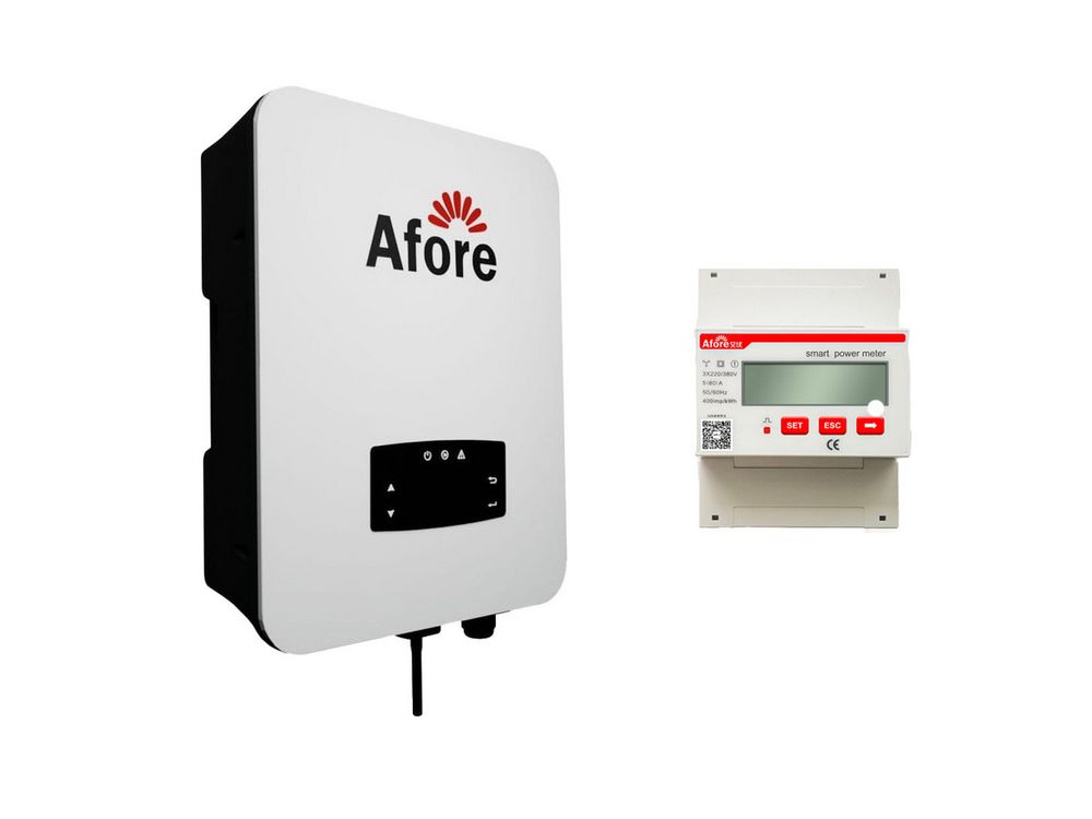 Kit invertor On-Grid trifazat 10kW si contor energie 50kWA, Afore BNT010KTL-2+SMART