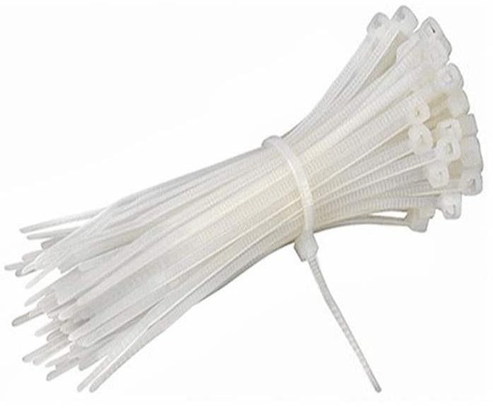 Coliere de plastic zimtat, 200 X 4 MM ALBE (100 BUC/SET), BRD4X200