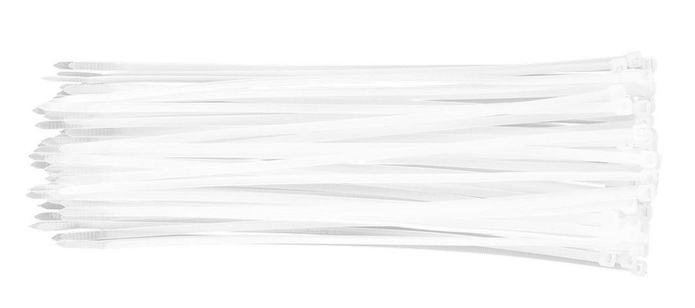 Coliere de plastic zimtat 4.8x300mm, 75 bucati, alb, Fixero I18C12