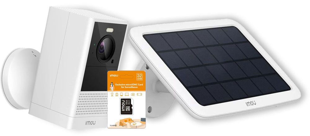 Kit camera IP cu baterie si Panou solar, Wireless, 2MP 4K, Incarcare solara 3W, card microSD, Imou KIT-B46LPW-SOLAR-SD