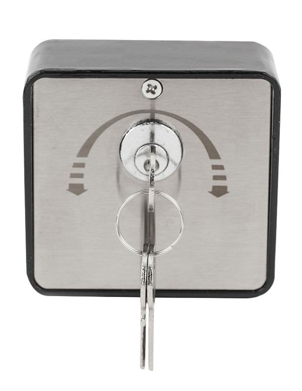Buton aplicabil cu cheie, sistem revenire automata, contact de tip NO si NC, 16A 240V, pentru interior, negru, YKS-803D2