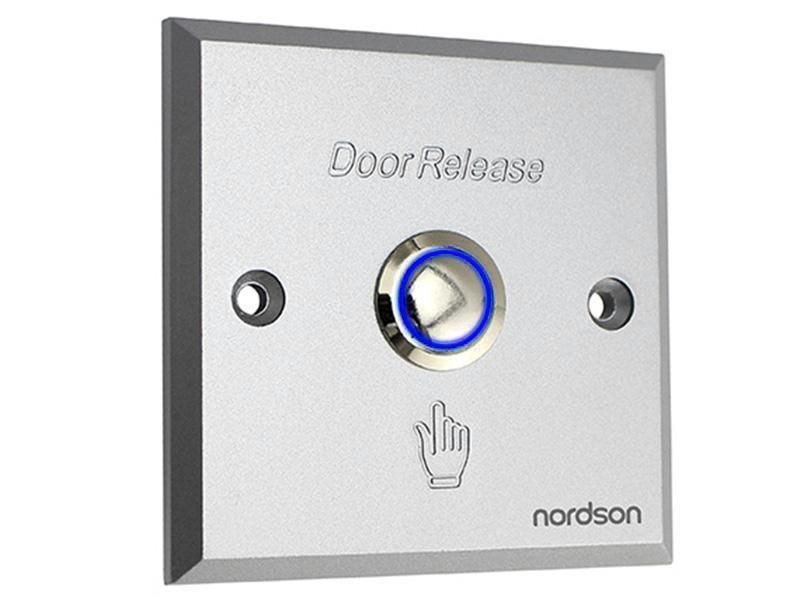Buton de iesire incastrabil, din inox, cu iluminare, aspect satinat
