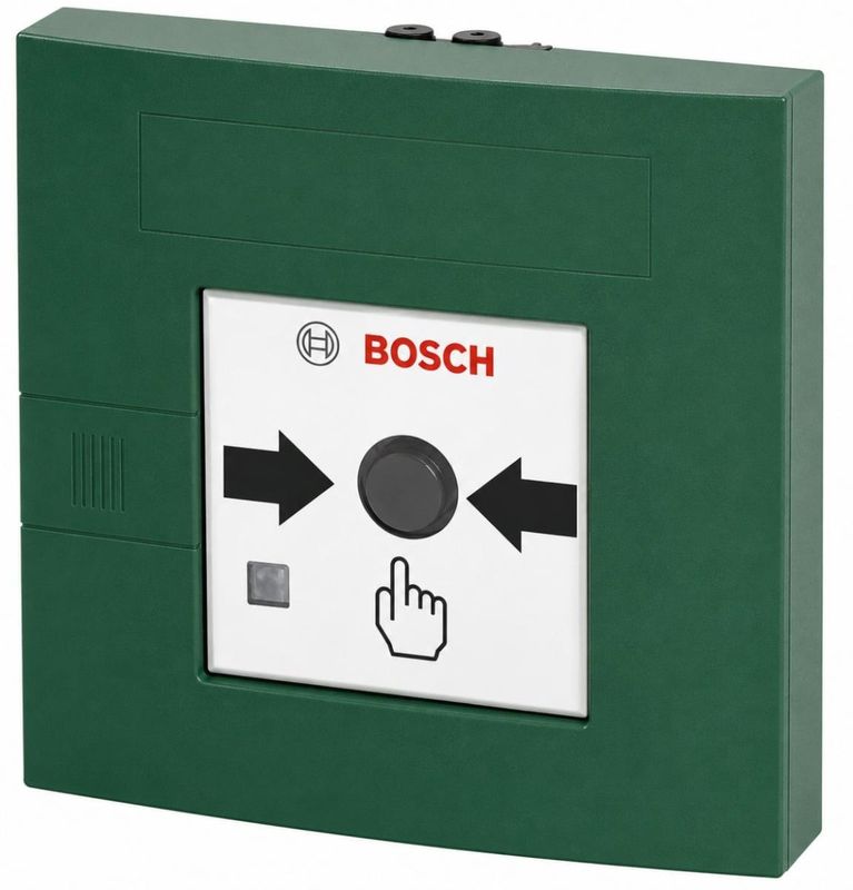 Buton de incendiu adresabil Bosch FMC-210-DM, cu geam, declansare indirecta (tip B), IP52, verde