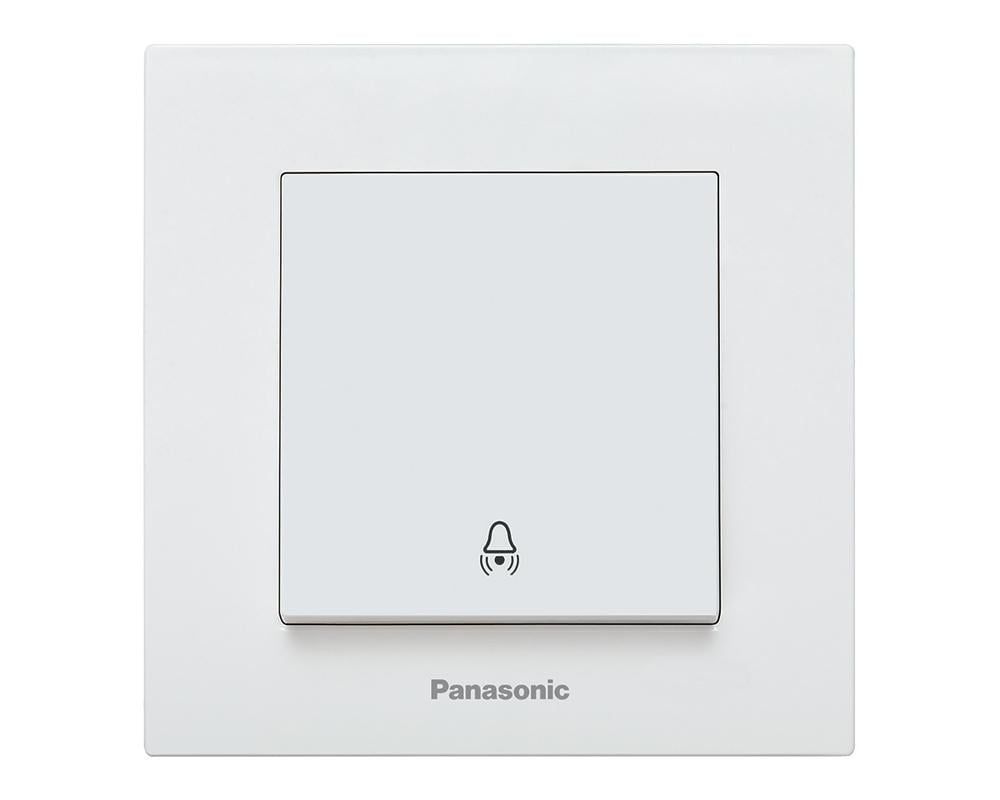 Buton sonerie, montaj incastrat, 220V 10 A, IP20, alb, protectie impamantare, Karre Plus Panasonic P-KPZ