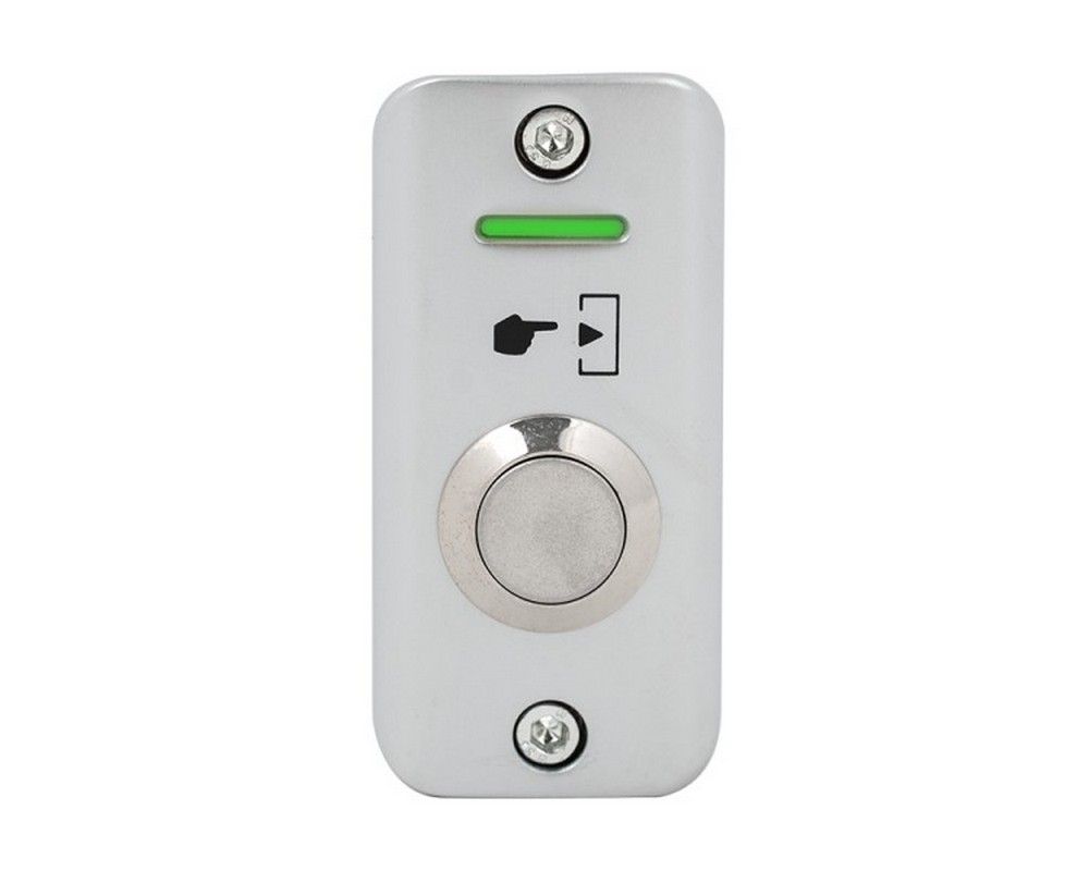 Buton de iesire, LED de semnalizare, montaj aplicat, IP56, aliaj de zinc, NO-COM, SMB-S001L