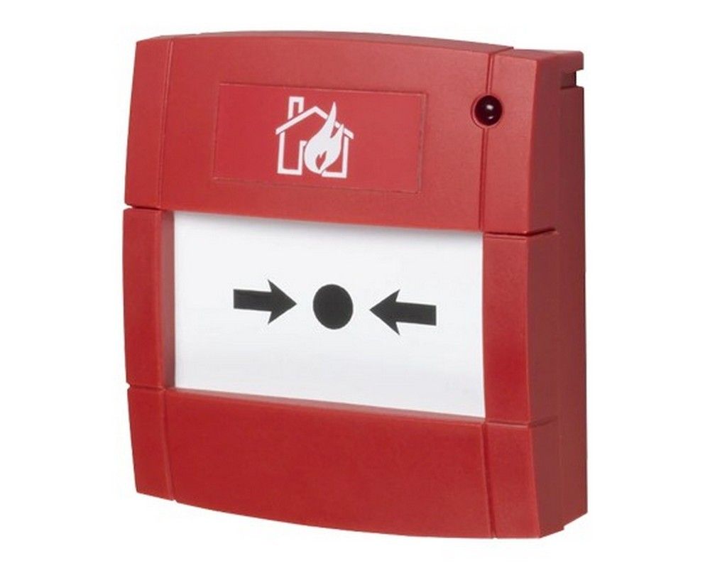 Buton de incendiu adresabil Morley-IAS, montaj exterior, inteligent, ecran de protectie flexibil, cu izolator, Honeywell W5A-RP06SG-K013-41