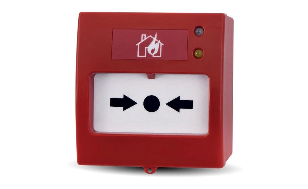 Buton de incendiu adresabil Teknim TFB-2266, pentru sisteme antiincendiu, izolator incorporat, IP30