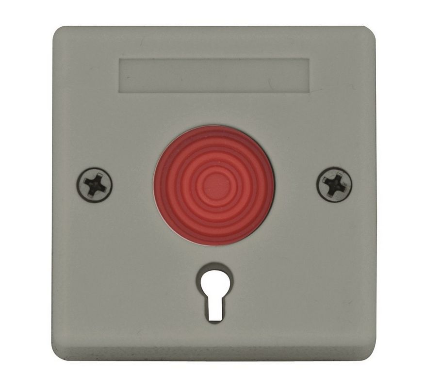 Buton de panica aplicabil din plastic cu cheie, gri, BT-27-GY