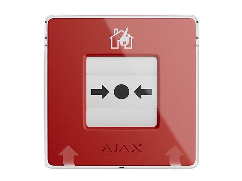 Buton wireless manual alarma incendiu AJAX ManualCallPoint(R)-60815, EN54, resetabil, 2 baterii CR123A incluse , distanta 1700m, rosu