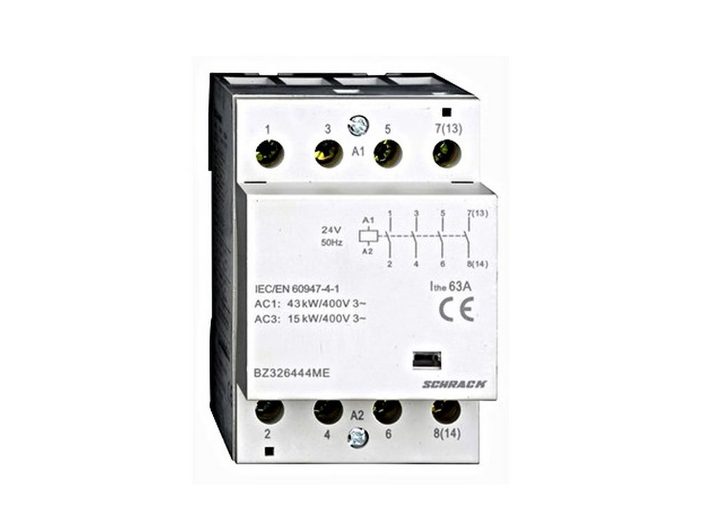 Contactor modular 3UH Schrack BZ326444ME, 63A, 4 ND, 230V, montare sina DIN, IP20