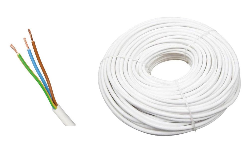 Cablu de alimentare flexibil MYYM 3x2.5mm, rola 100m, CU-MYYM3X2.5ALB