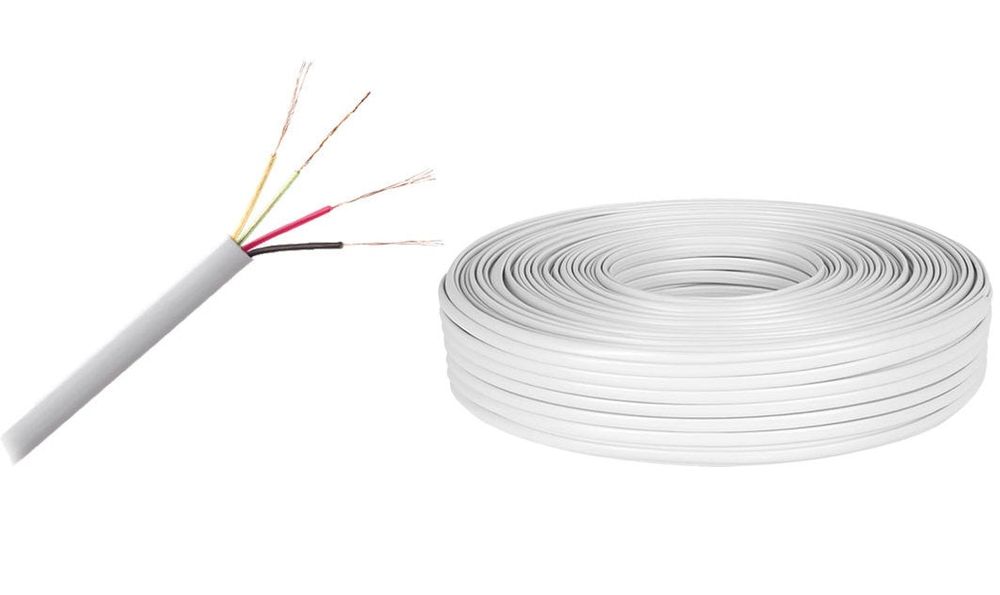 Cablu telefon, 4 fire, 100m, alb, KAB502