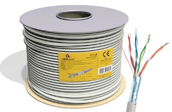 Cablu FTP CAT5e Cupru, Rola 100m, Gembird conductor solid AWG24