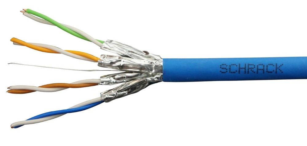 Cablu retea U/FTP Cat.6a cablare structurata, Schrack HSKF423HB1, 500MHz, 4x2xAWG23/1, LS0H, Euroclasa EN50575, albastru