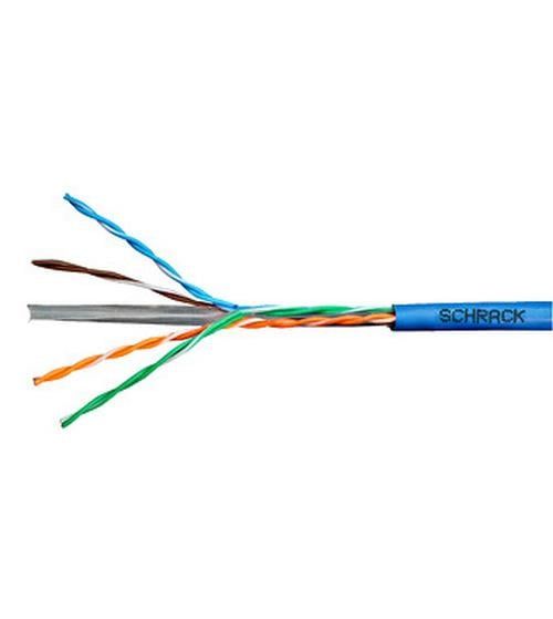 Cablu U/UTP Cat.6, 4x2xAWG23/1, 300MHz, PVC, Eca, albastru, lungime 305m, Schrack HSKU423P13