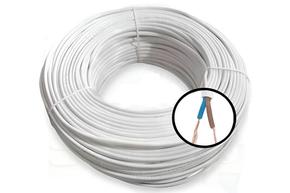 Cablu alimentare camere plat cu miez de cupru 2x0.75, 100m, CU-MYYUP2X0.75-ALB