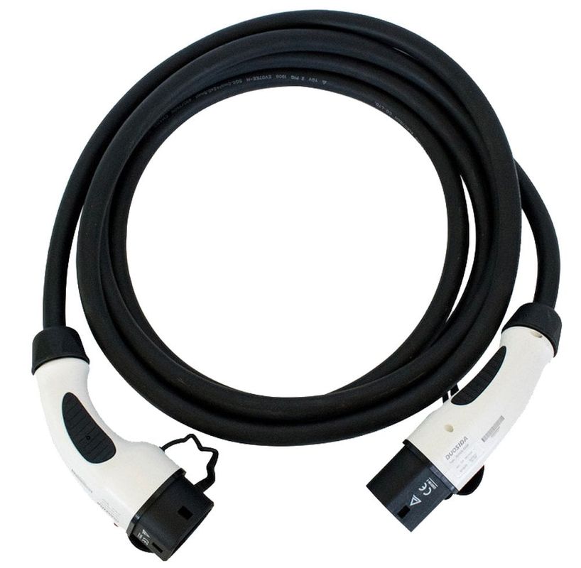 Cablu de incarcare pentru masini electrice, Type 2, trifazat, 11kW, 16A, 5 m, Negru, Ampevo, T22-3/16N