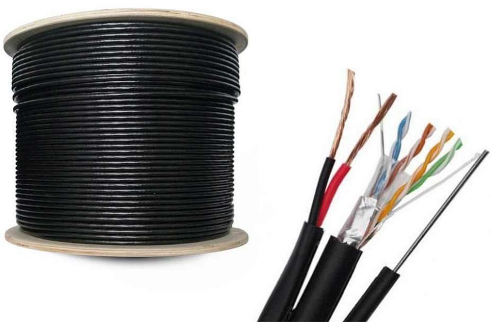 Cablu de retea FTP Cat 6 CCA, Sufa 1.3mm, Alimentare 2x1mm, Conductor 8x0.56, 305m, Safer, FTPCAT6SUFA+POW305
