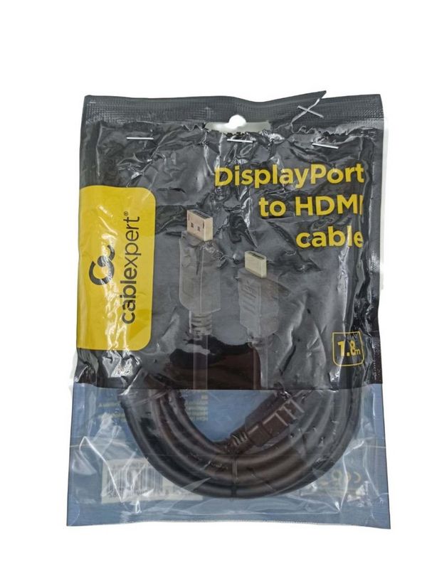 [RESIGILAT] Cablu Display port la HDMI, lungime 1.8m, Gembird CC-DP-HDMI-6-R1