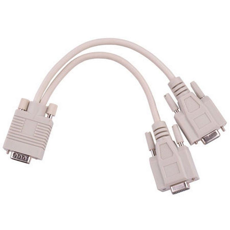 Cablu adaptor VGA, 15pini tata, 2 x 15 pini mama, KPO3869