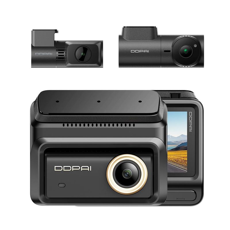 Camera auto 3 canale DDPAI-Z90 3-CH, 4K+2K+3K, STARVIS 2, IR interior, memorie interna 64GB, Wi-Fi 5GHz, GPS, ADAS 2.0, slot microSD