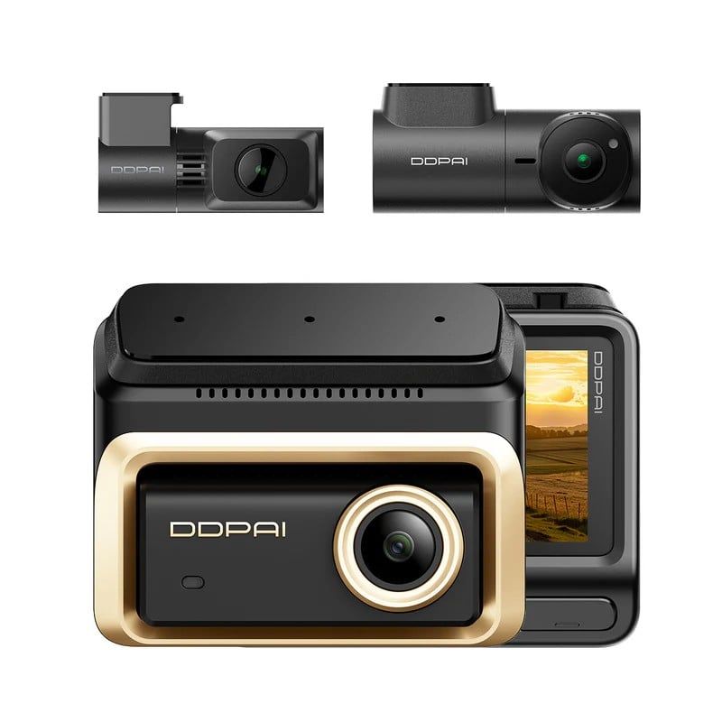 Camera auto 3 canale DDPAI-Z90 Master 3-CH, 4K+4K+3K, STARVIS, HDR, GPS, ADAS, Wi-Fi 5GHz, memorie interma 64G, slot microSD, CPL