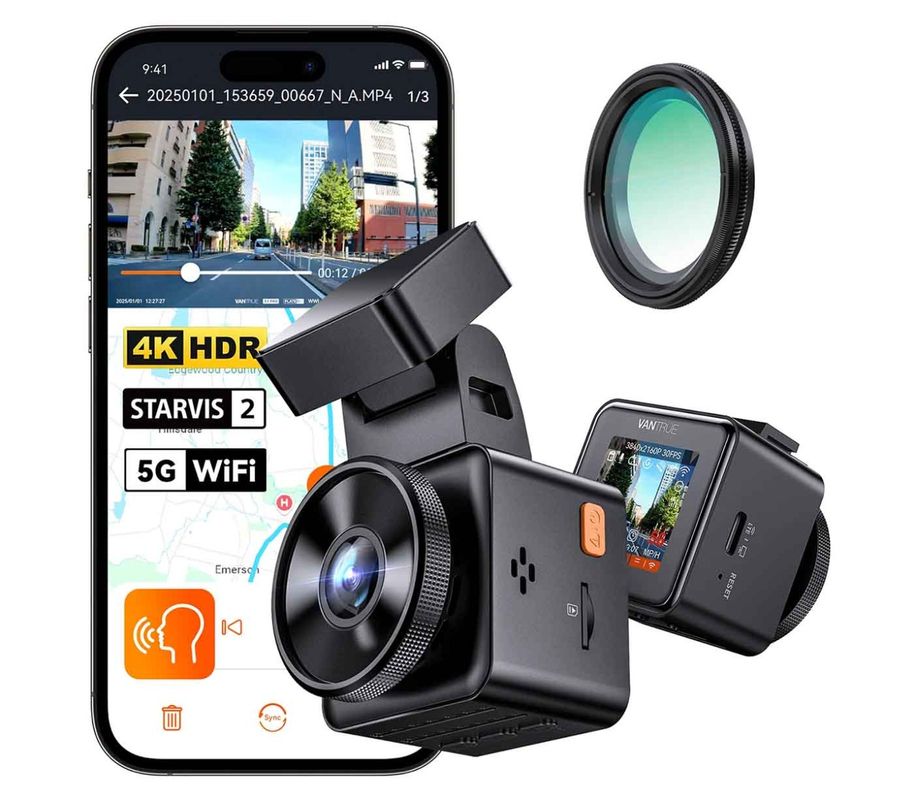 Camera auto Vantrue E1 Pro, 4K UHD 2160P, senzor Sony STARVIS 2 IMX678, GPS dual, Wi-Fi 2.4/5GHz, HDR, voice control, slot microSD 1TB