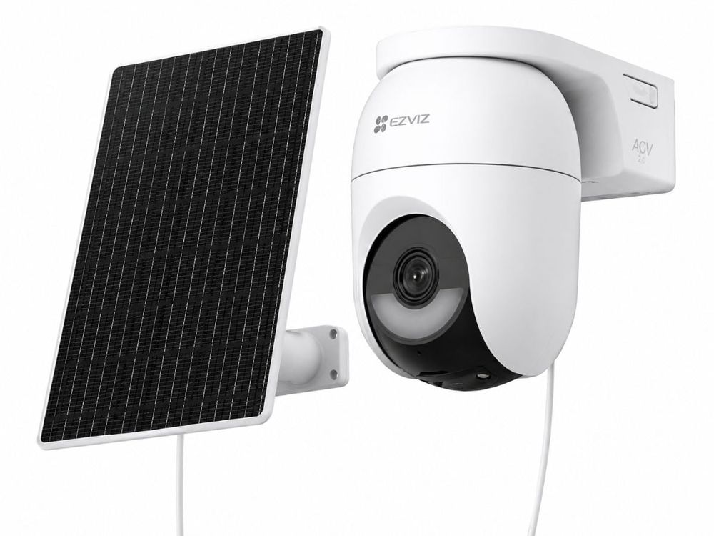 Camera de exterior EZVIZ CS-CB8c/SP, 2K+, lentila 4 mm, iluminare duala, Wi-Fi, AI,slot card microSD, baterie 5200mAh, panou solar 5W, IP65