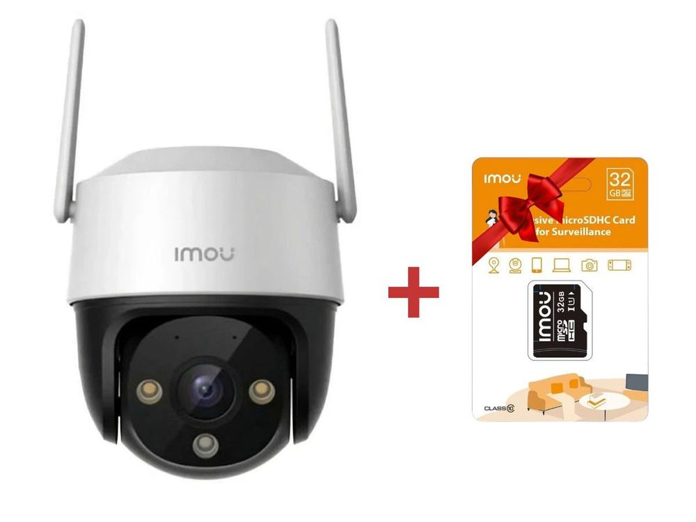 Camera Imou Cruiser SE+, Wi-Fi + card microSD 32GB cadou, 5MP Full Color, Iluminare duala 30m, Audio, Alarma, IP66, IPC-K7CP-5H1WE+SD32GB