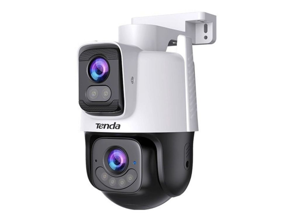 Camera wireless duala de exterior Tenda TND-RH9-WCA, Rotire si inclinare, Wi-Fi 6, 3+3 MP, IR + LED, audio bidirectional, IP65, detectie AI