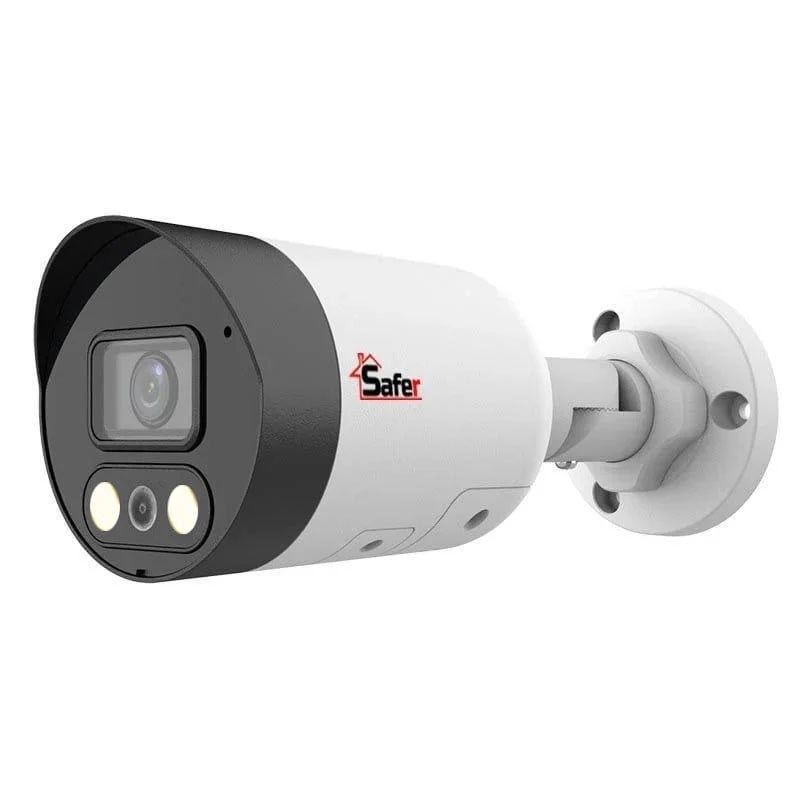 [RESIGILAT] Camera de supraveghere IP, 8MP, 2.8mm,  Full Color IR si LED 30m, Alarma acustica si optica, Microfon si difuzor, PoE, MicroSD, Safer SAF-IPCBM8MP30CH-LED28-R1