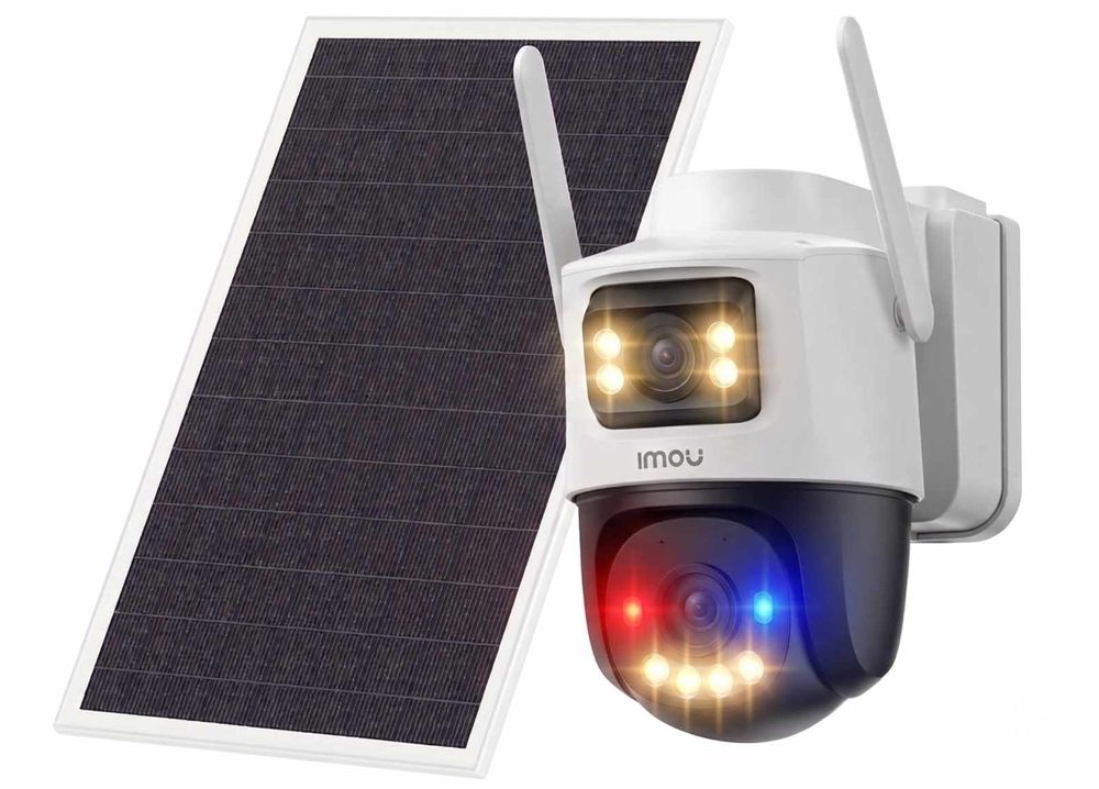 Camera supraveghere cu panou solar, baterie si slot card SIM 4G LTE Imou AOV Dual, 10MP (5x5MP), Wi-Fi 6, alarma, IR 25m, rotire si inclinare din aplicatie, audio bidirectional, slot microSD, IPC-SA70F-10M0T2-EU/FSP008