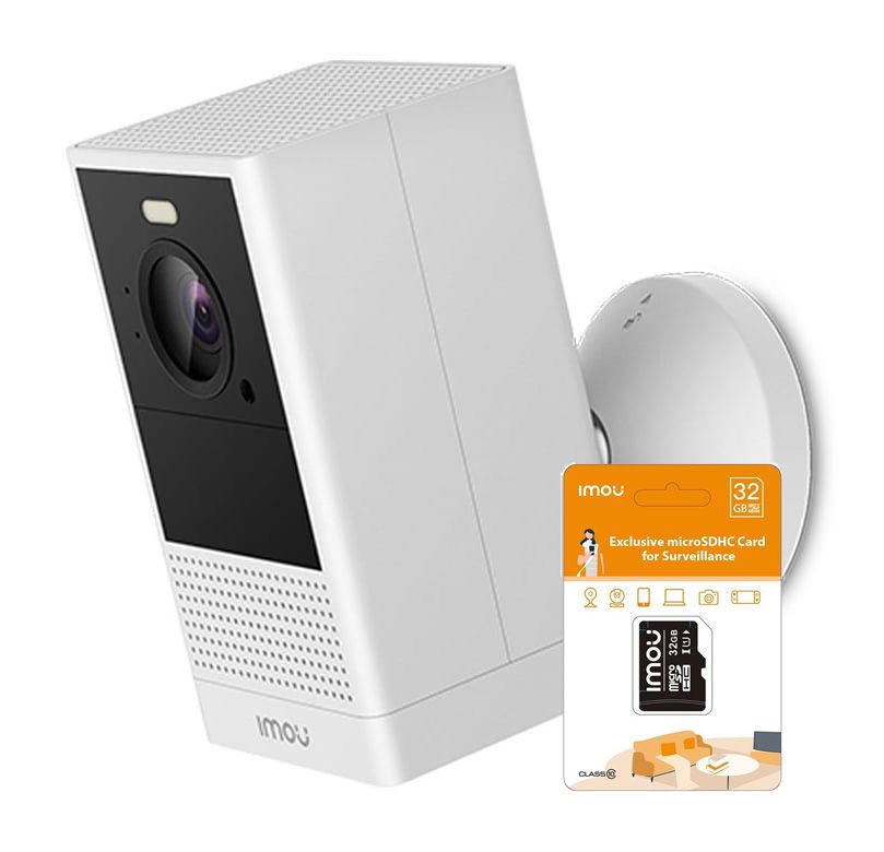 Kit IP Wireless, Camera cu acumulator si card microSD, Imou, IPC-B46LP-White + SD32GB