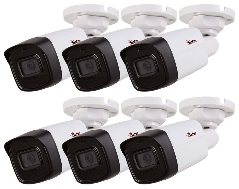 Pack 6 camere Full HD, lentila 2.8 mm, IR 40 metri, Safer SAF-BM2MP40F28