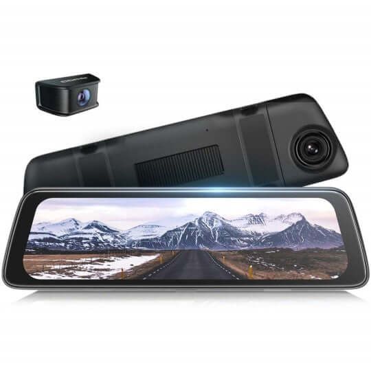 Camera de bord pentru oglinda retrovizoare, 2K, ecran tactil 10 inch, 1 camera pentru fata / 1 camera pentru spate, conexiune Wi-Fi, DDPAI MOLA-E3