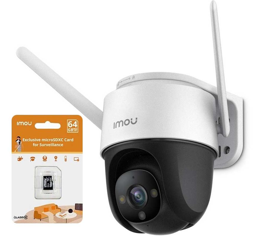 Camera wireless de exterior IMOU Cruiser, 64GB memorie inclusa, 2MP, Full Color, LED 30m, PTZ, Microfon si difuzor, IPC-S22FP+64GB