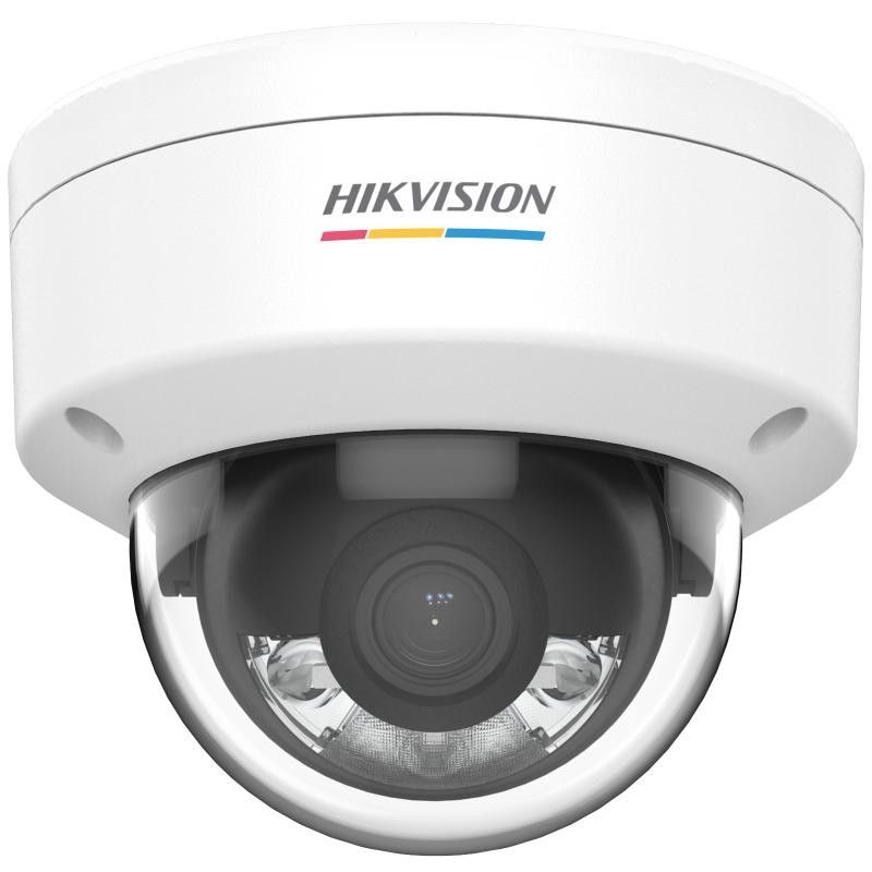 Camera de supraveghere interior IP Hikvision DS-2CD1147G2-L28, 4MP ColorVu, LED lumina alba 30m, PoE, IP67, IK08
